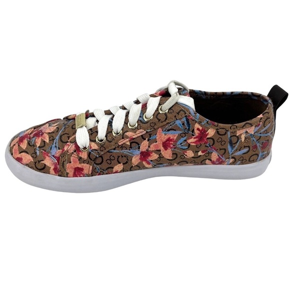 Guess NEW Goodlie Floral Patterned Coated Canvas Sneakers Lace-Up, Women’s Sz 10 - Picture 10 of 11